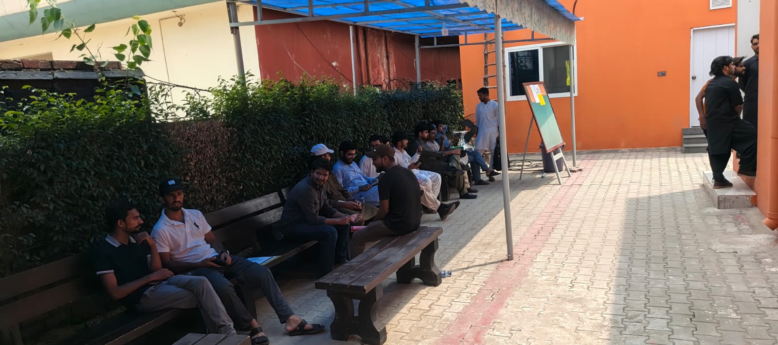 Seating outside the teaching block