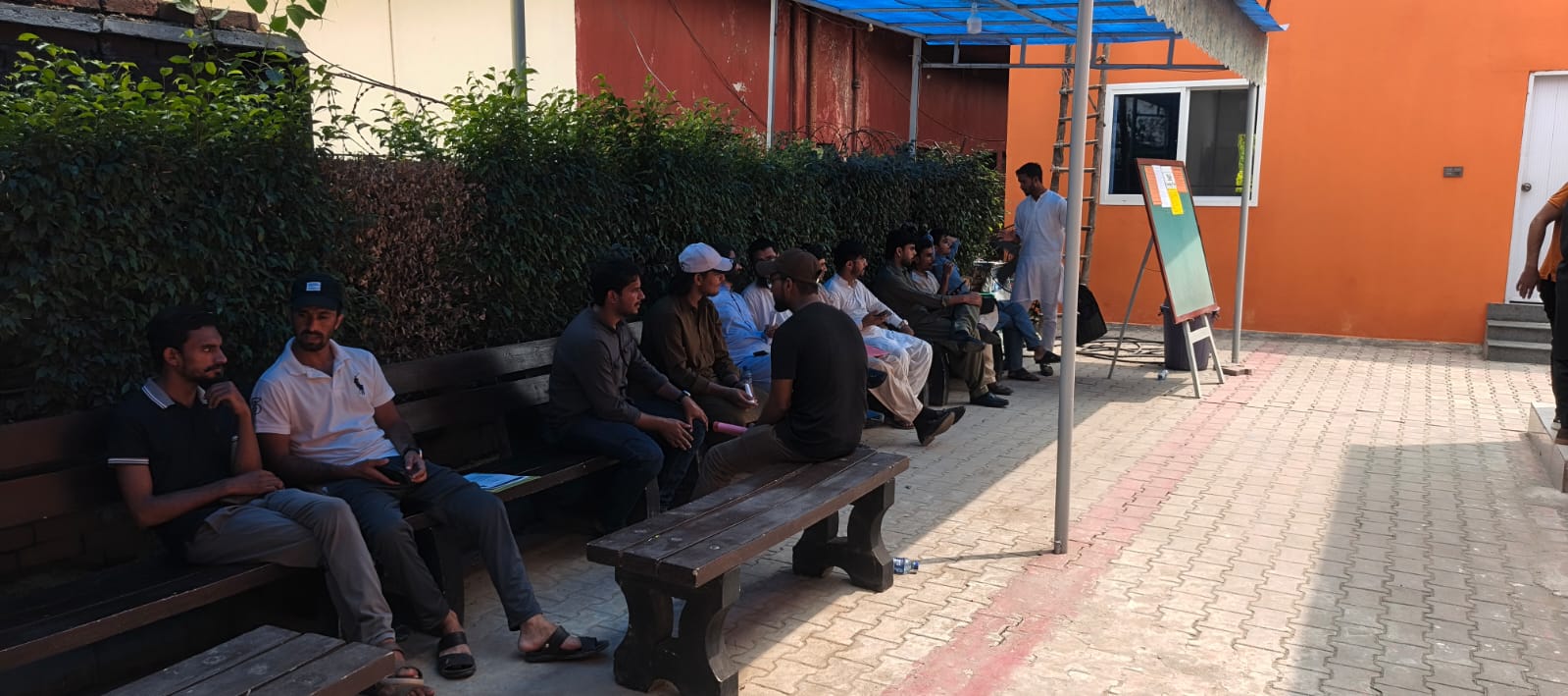 Students in the courtyard